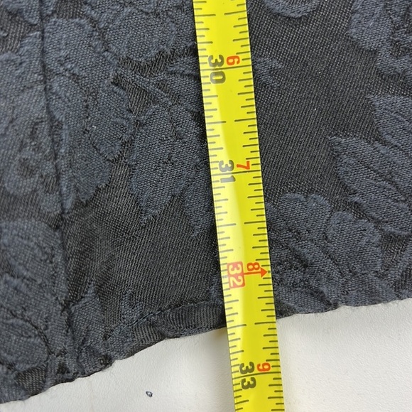 Algo-Ettes  vintage black damask scalloped mini dress with flared skirt - Picture 8 of 9